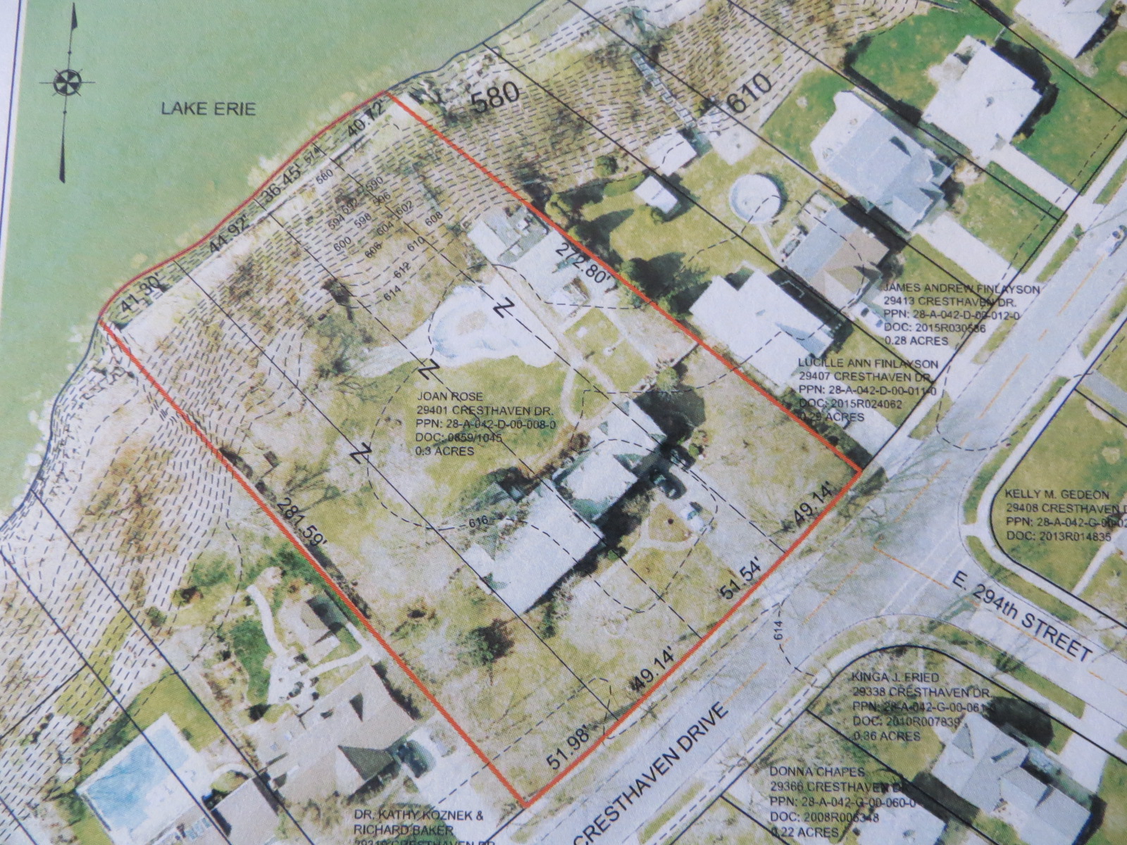 Willowick Lakefront Parcels Map